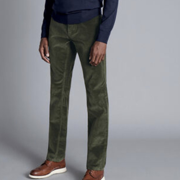 Charles Tyrwhitt 5-Pocket Corduroy Pants - Olive Green Size 32 X 30​​​​​​​​​​